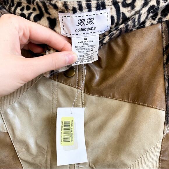 NWT Vintage Y2K Leopard Patchwork‎ Mini Skirt - Picture 4 of 4